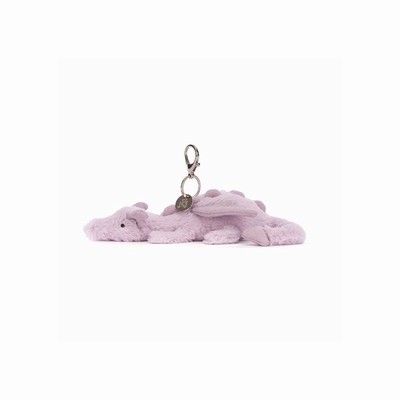 Jellycat Lavender Dragon Bag Charm Australia | 328640VJM